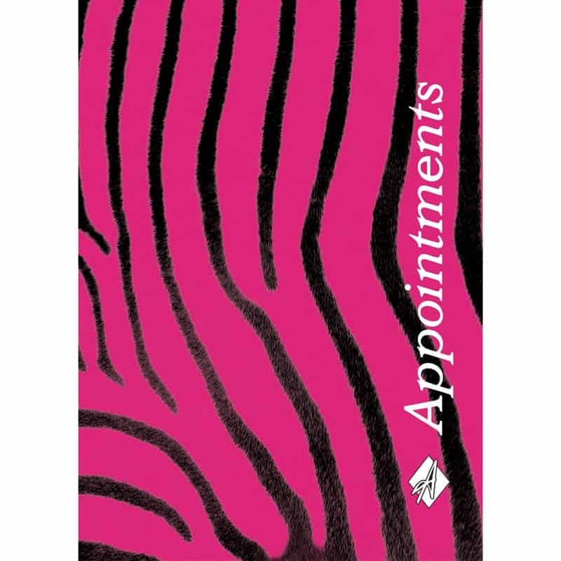 Agenda Appointment Book 6 Column Pink Zebra Print - Hairco Beauty |  Professional Hair Beauty Salon Supplies