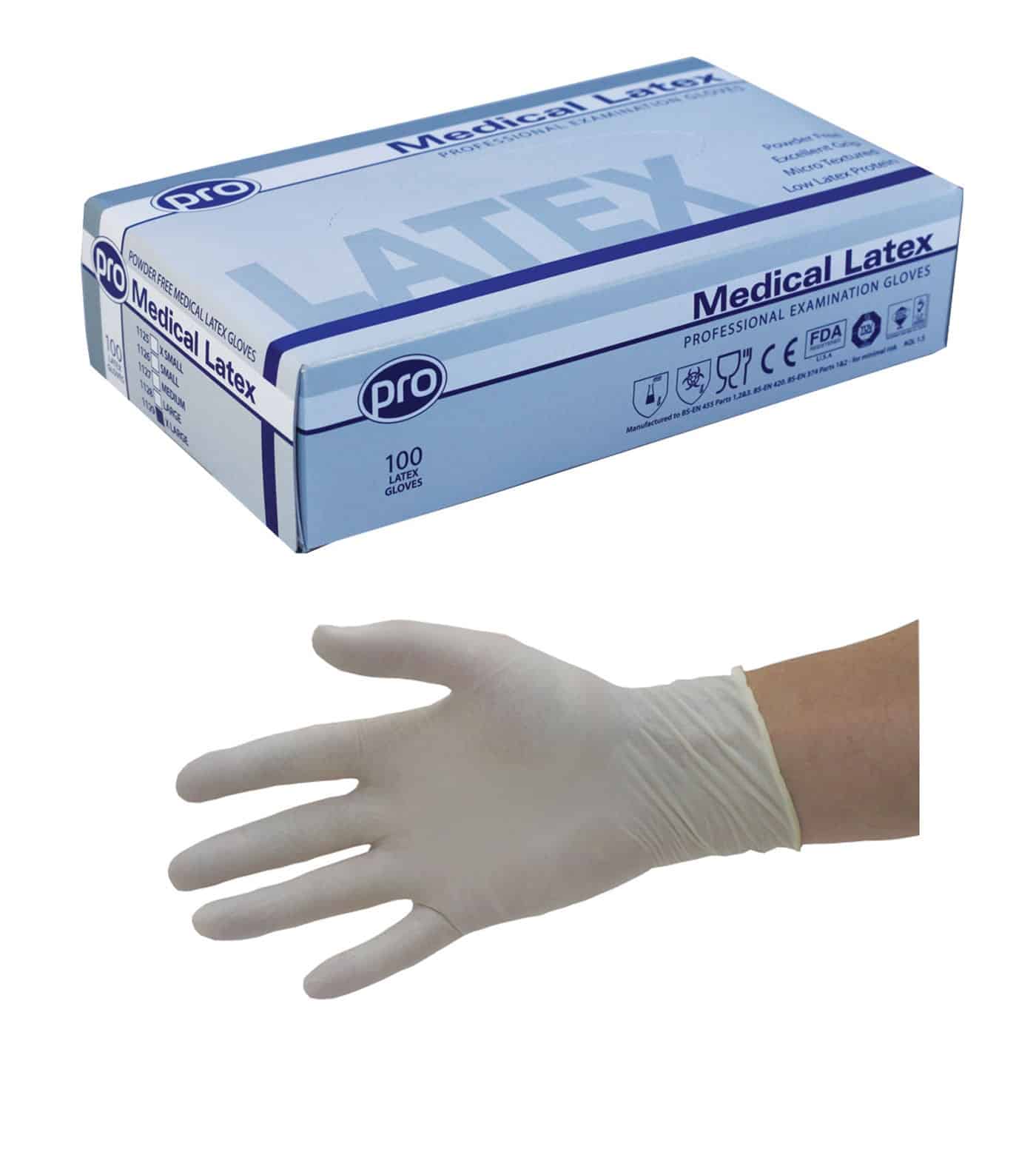 Agenda Pro Medical Latex Powder Free Disposable Gloves (100) Medium