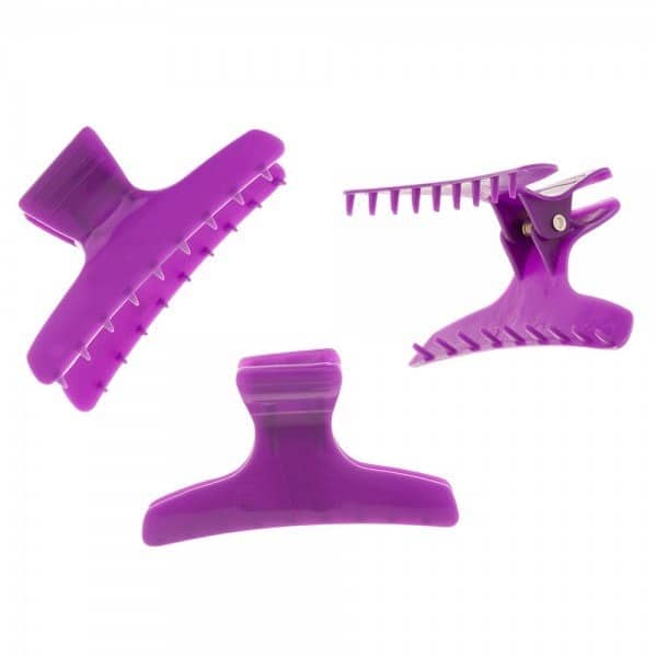 Hair Tools Large Butterfly Clamps x 12 Purple