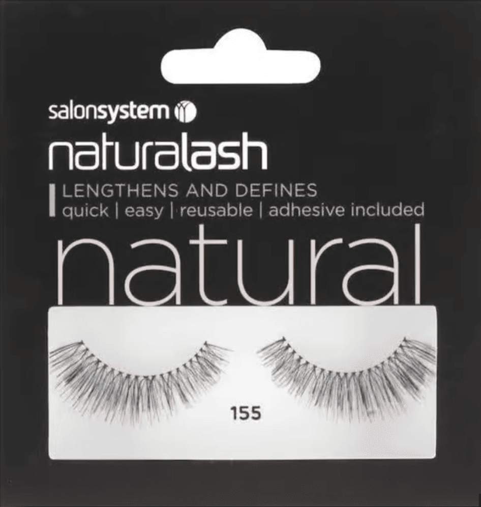 Salon System Naturalash Black Strips Eyelashes 155 (Natural)