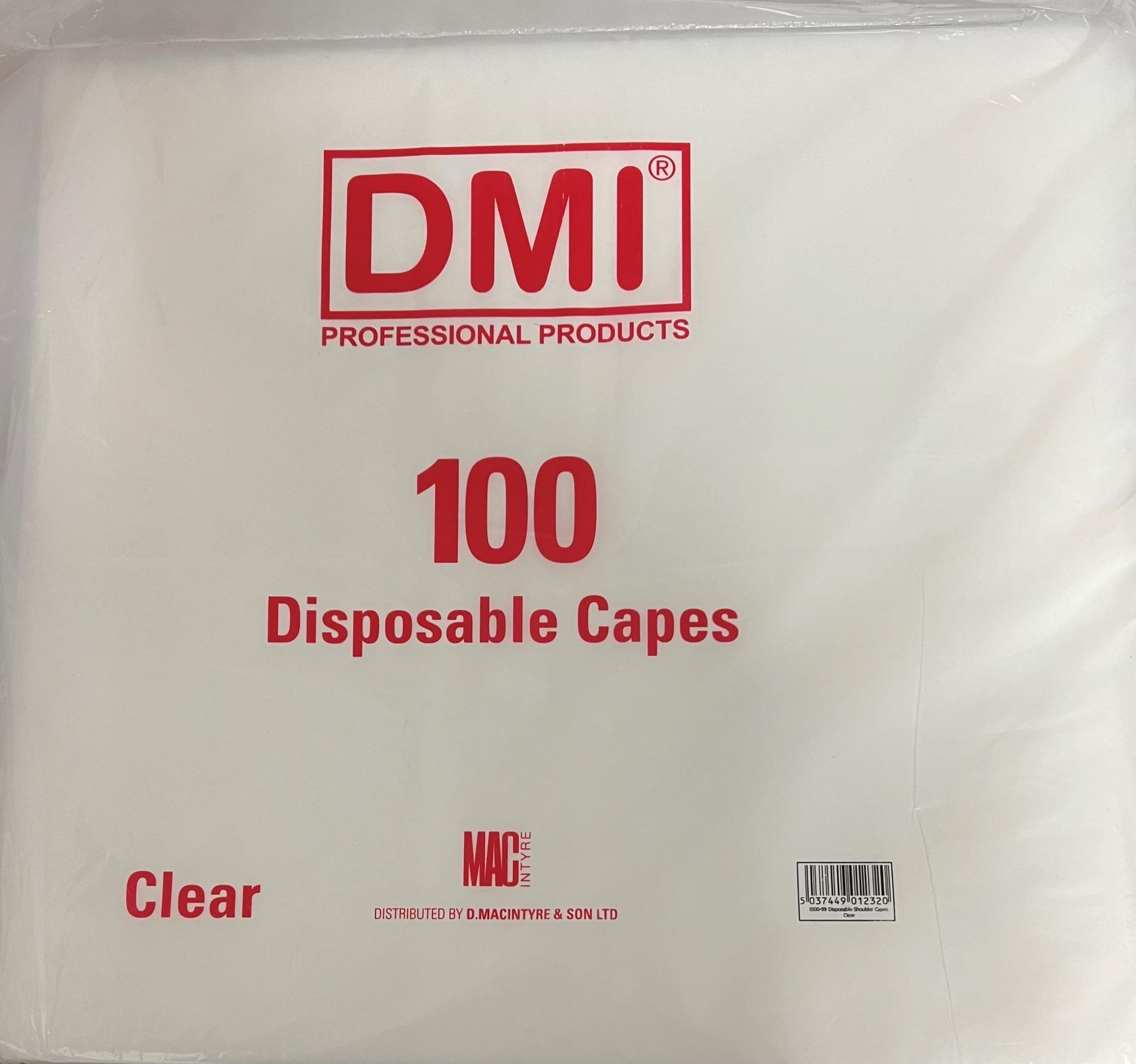 DMI Disposable Shoulder Capes Clear (100)